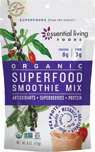 $3.00 for Essential Living Foods Smoothie Mix. Offer available at H-E-B, Hy-Vee.