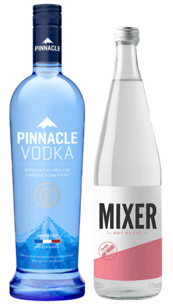 $5.00 for Pinnacle® Vodka & Any Brand Non-Alcoholic Mixer. Offer available at multiple stores.