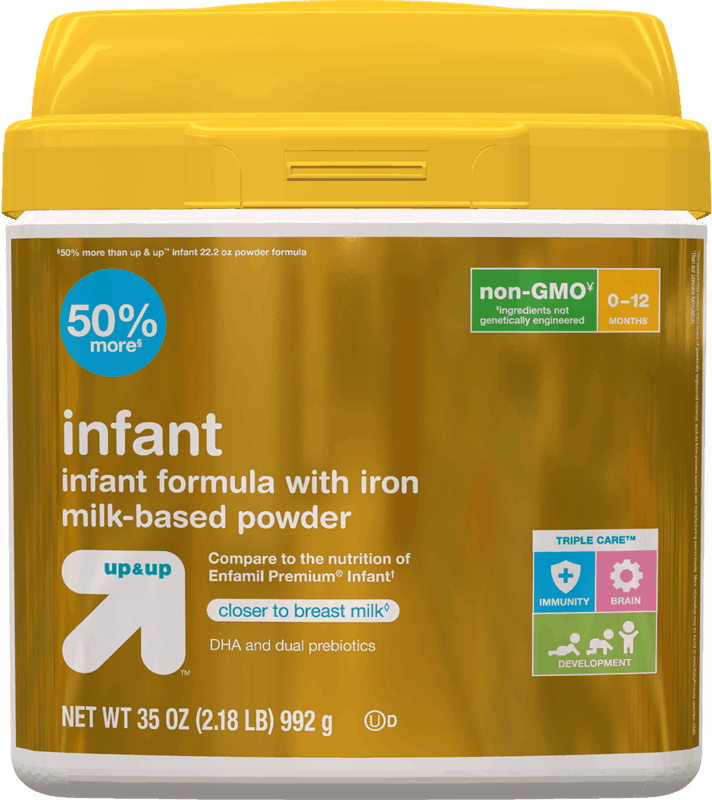 $3.00 for Up&Up™ Infant Formula. Offer available at Target.