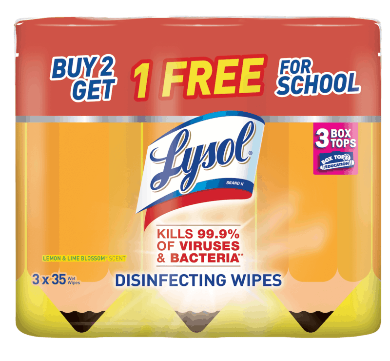 $1.00 for Lysol® Disinfectant Wipes. Offer available at Kroger, Family Dollar.