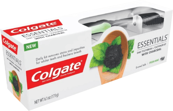 $2.00 for Colgate® Essentials™ Daily Toothbrush + Toothpaste Kit with Charcoal. Offer available at Walmart.