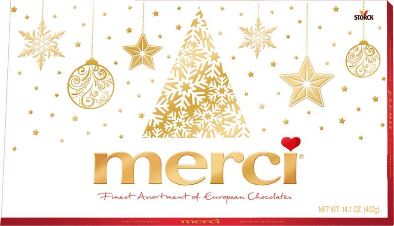 $2.50 for merci Holiday Assorted Chocolate Box. Offer available at Walmart, Walmart Pickup & Delivery.