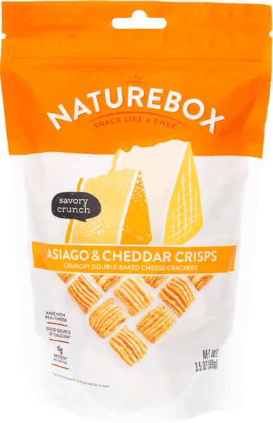 $1.00 for NatureBox Asiago & Cheddar Crisps. Offer available at Safeway, Sprouts Farmers Market.