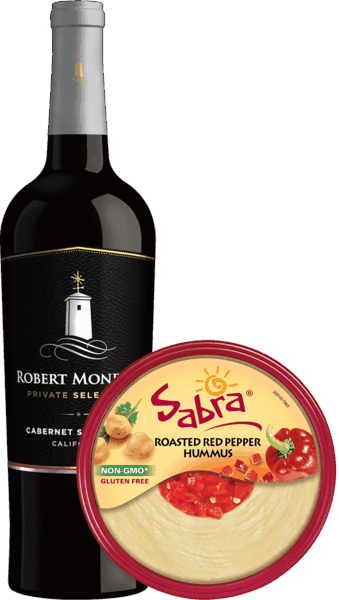 $3.75 for Sabra® Hummus and Robert Mondavi® Private Selection Wine. Offer available at multiple stores.