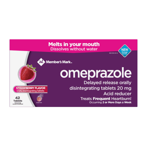 $3.00 for Member's Mark™ Omeprazole Acid Reducer Orally Disintegrating Tablets. Offer available at Sam&#39;s Club.