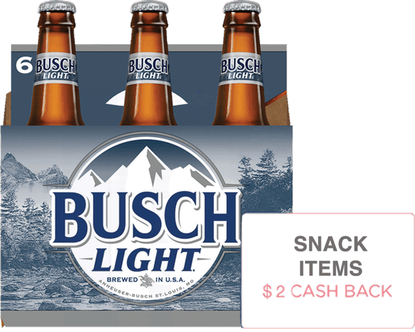 $2.00 for Busch&reg;, Natural OR Rolling Rock&reg; and Snack Items. Offer available at multiple stores.
