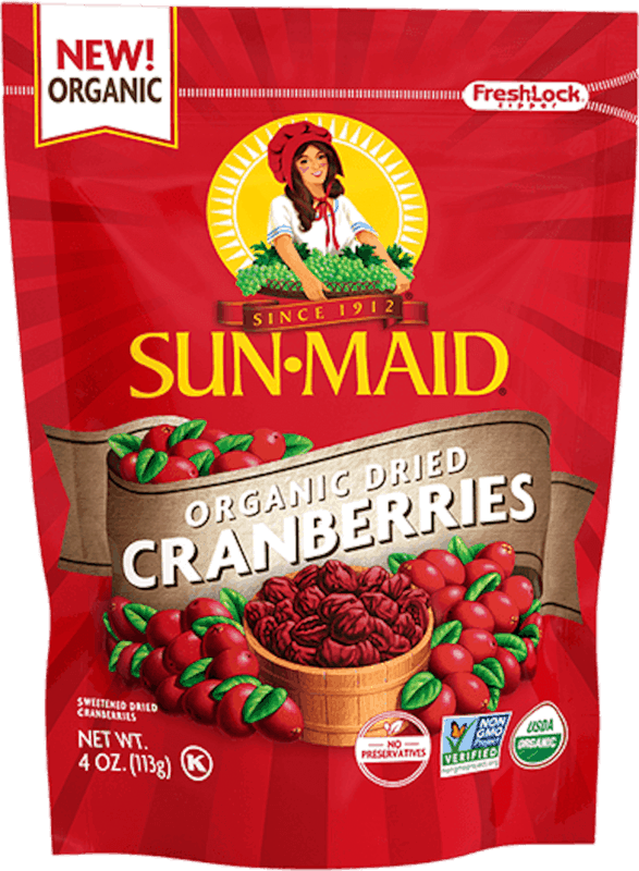 $1.00 for Sun-Maid Organic Dried Cranberry. Offer available at multiple stores.