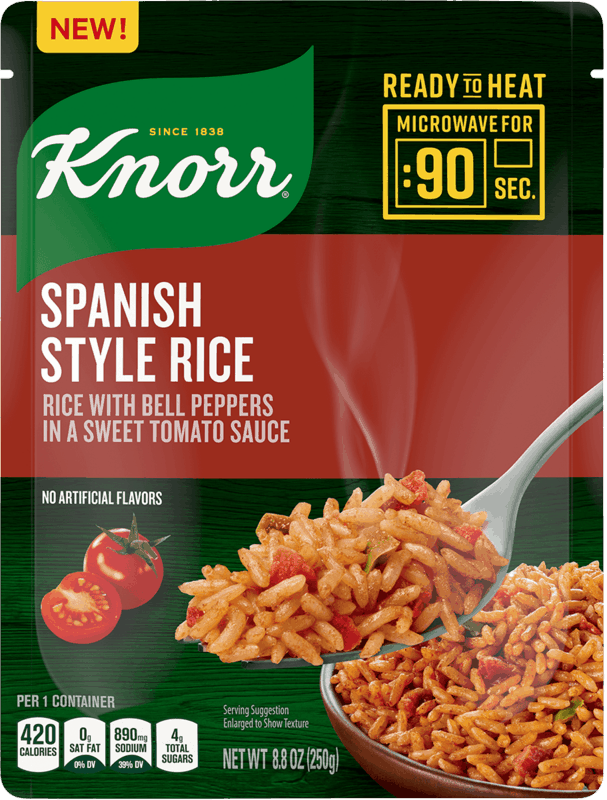 $0.50 for Knorr Ready to Heat Spanish Style Rice. Offer available at multiple stores.