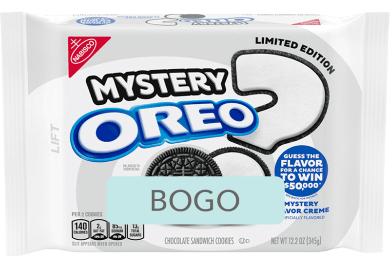 $2.98 for OREO Chocolate Sandwich Cookies, Limited Edition Mystery Flavor Creme. Offer available at Walmart.