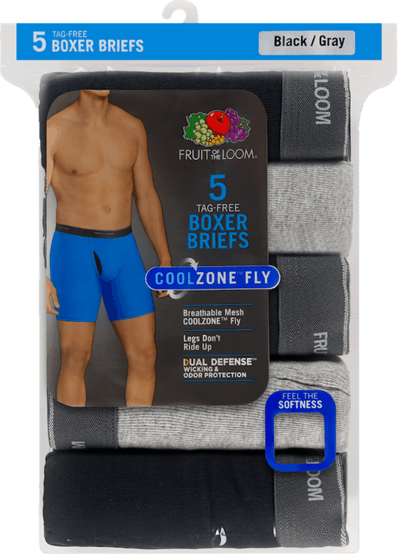 $1.50 for Fruit of the Loom Men’s COOLZONE™ Fly Boxer Briefs. Offer available at Target, Walmart.