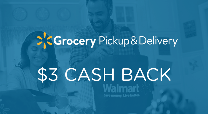 $3.00 for Walmart Grocery. Offer available at Walmart Grocery Pickup.