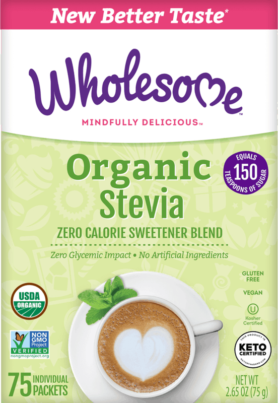 $1.00 for Wholesome™ Organic Stevia. Offer available at multiple stores.