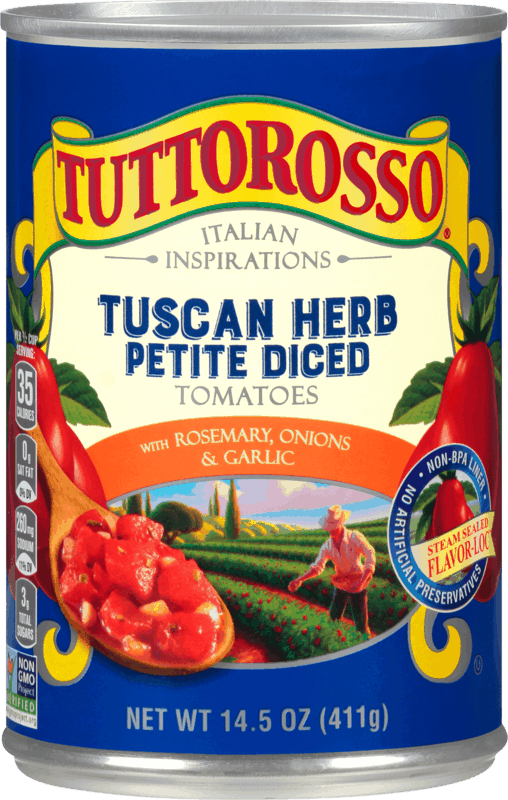 $0.50 for Tuttorosso® Italian Inspirations Tuscan Herb Petite Diced Tomatoes. Offer available at Stop & Shop, ShopRite, Hannaford, Weis Markets, PriceRite.