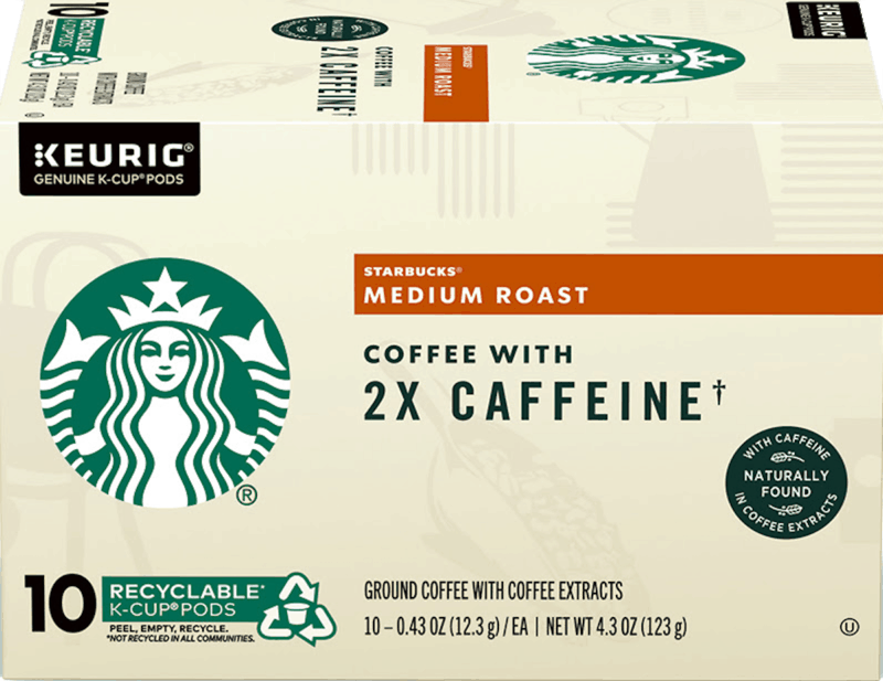 $2.00 for Starbucks K-Cup Pods with 2x Caffeine. Offer available at multiple stores.