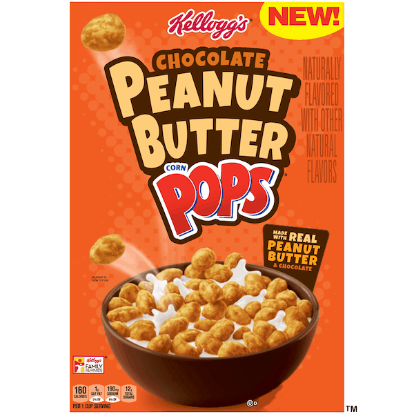 $1.00 for Kellogg's® Chocolate Peanut Butter Corn Pops® Cereal. Offer available at multiple stores.