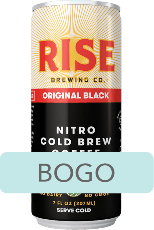 $3.00 for RISE Brewing Co. Nitro Cold Brew Coffee. Offer available at Whole Foods Market®.