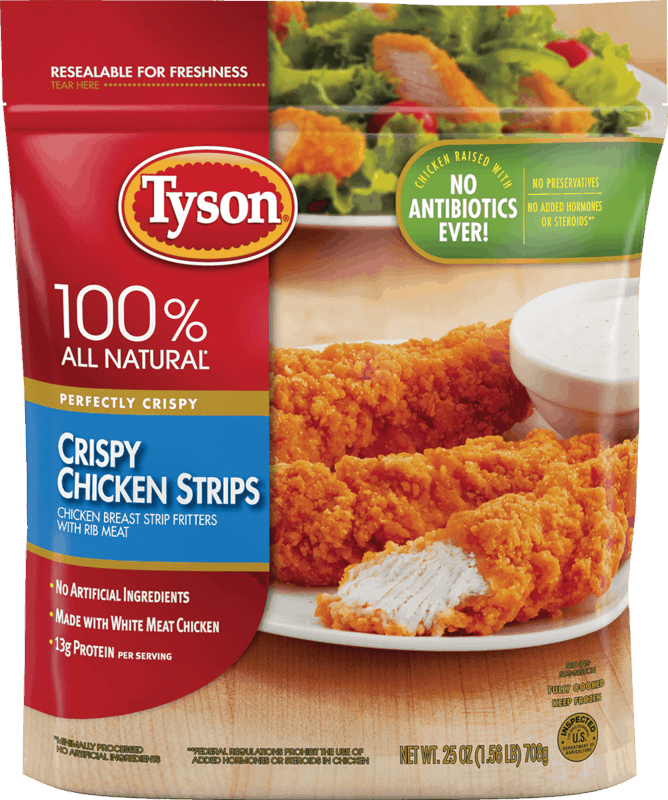 $0.25 for Tyson® Crispy Chicken Strips. Offer available at Walmart, Walmart Pickup & Delivery.