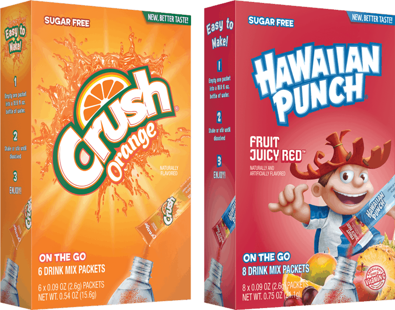 $1.00 for Crush, Hawaiian Punch, or A&W Drink Mix Packs. Offer available at Walmart, Walmart Pickup & Delivery.