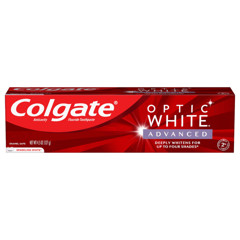 $1.50 for Colgate® Optic White Advanced Toothpaste. Offer available at Walmart, Walmart Grocery.