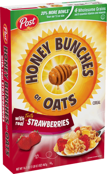 $0.15 for Honey Bunches of Oats® Strawberry Cereal. Offer available at multiple stores.