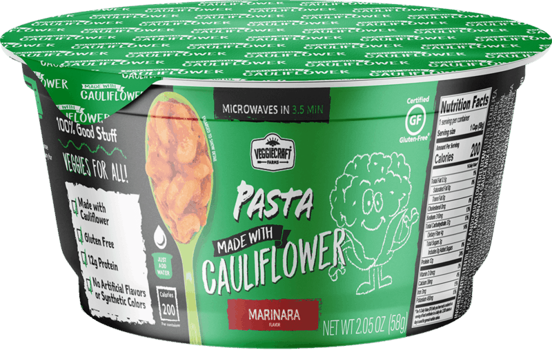 $1.00 for Veggiecraft Farms Pasta Cups with Marinara Sauce. Offer available at Walmart, Walmart Grocery.