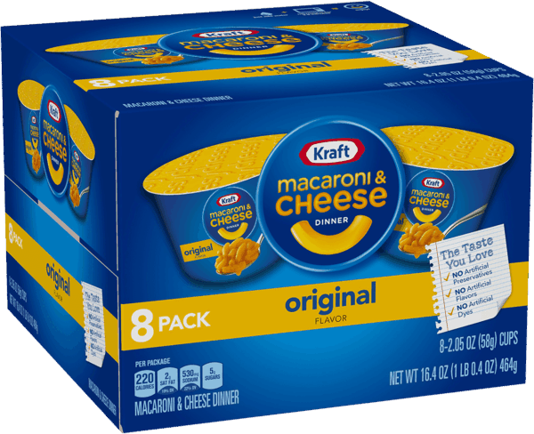 $1.50 for Kraft Original Flavor Macaroni & Cheese Dinner Cups. Offer available at Walmart.com.