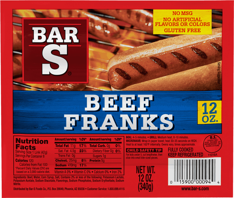 $0.50 for Bar - S Beef Franks. Offer available at multiple stores.