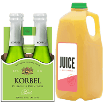 $2.00 for KORBEL® & Any Brand Juice. Offer available at multiple stores.