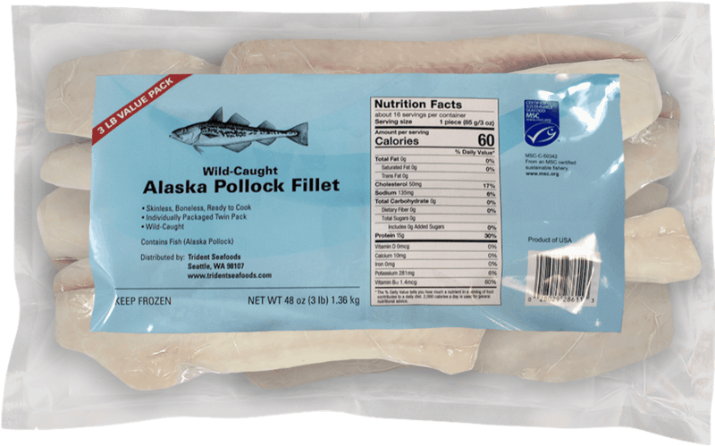 $5.00 for Trident Seafoods Wild Alaska Pollock Fish Fillets. Offer available at Whole Foods Market®.