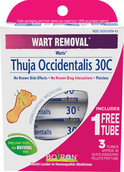 $1.00 for Boiron® Thuja Occidentalis 30C Bonus Care Pack. Offer available at The Vitamin Shoppe.