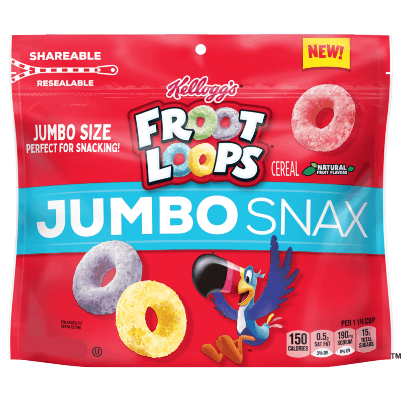 $2.00 for Kellogg's Froot Loops Jumbo Snax. Offer available at Walmart, Walmart Pickup & Delivery.