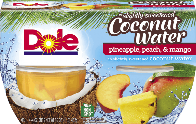 $0.75 for DOLE Fruit Bowls® in slightly sweetened Coconut Water. Offer available at Walmart.