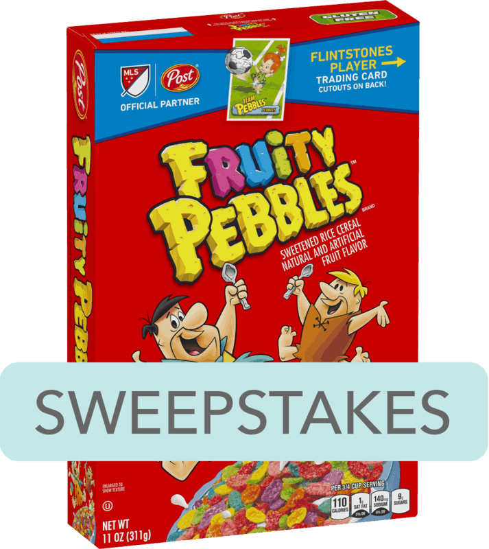 $0.50 for Post&reg; FRUITY PEBBLES&trade; Cereal. Offer available at multiple stores.