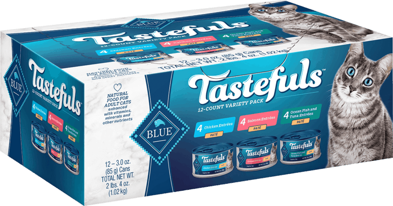 $2.75 for Blue Buffalo Tastefuls Wet Cat Food Variety Pack. Offer available at Walmart, Walmart Pickup & Delivery.