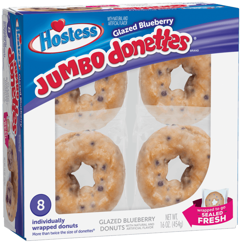 $0.75 for Hostess® Glazed Blueberry Jumbo Donettes®. Offer available at multiple stores.