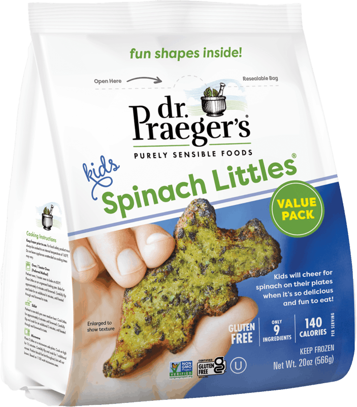 $2.00 for Dr. Praeger's Spinach Littles Value Pack. Offer available at multiple stores.