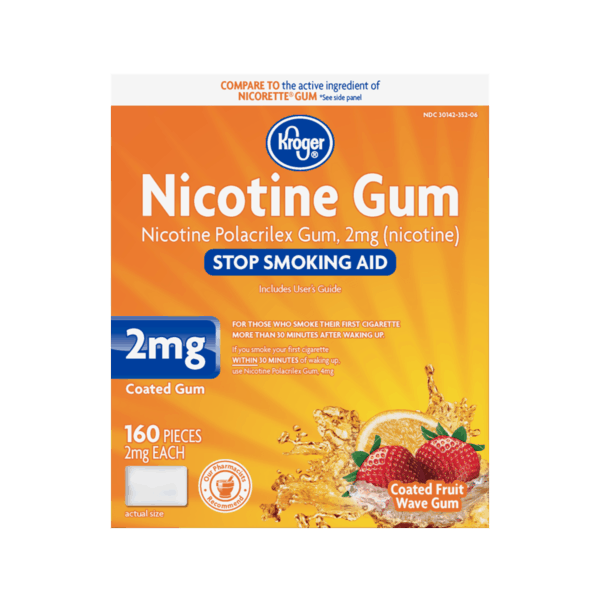 $5.00 for Kroger Nicotine Gum Coated Fruit Wave. Offer available at Kroger.