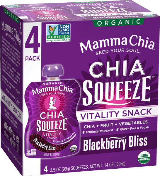 $1.00 for Mamma Chia® Organic Chia Squeeze 4-Packs. Offer available at multiple stores.