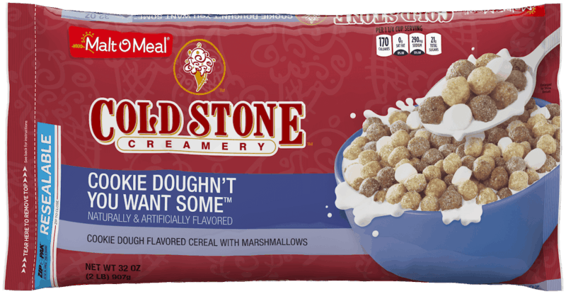 $1.00 for Cold Stone Creamery® Cookie Doughn’t You Want Some™ Cereal. Offer available at Walmart.