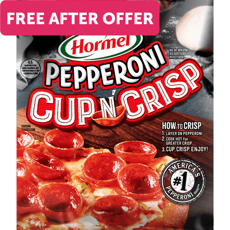 3.29 for HORMEL® Pepperoni Cup N' Crisp (expiring on Monday, 01/31