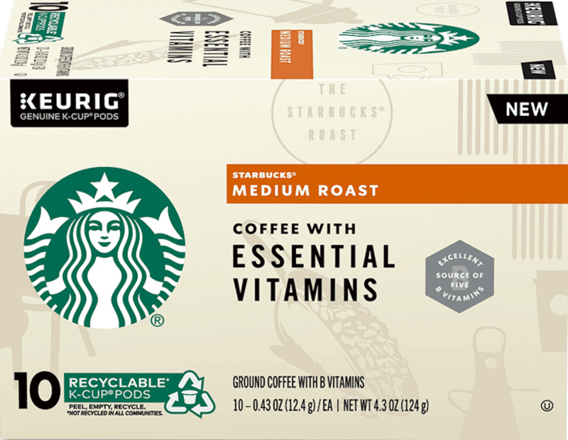 $2.00 for Starbucks K-Cup Pods with Essential Vitamins. Offer available at multiple stores.