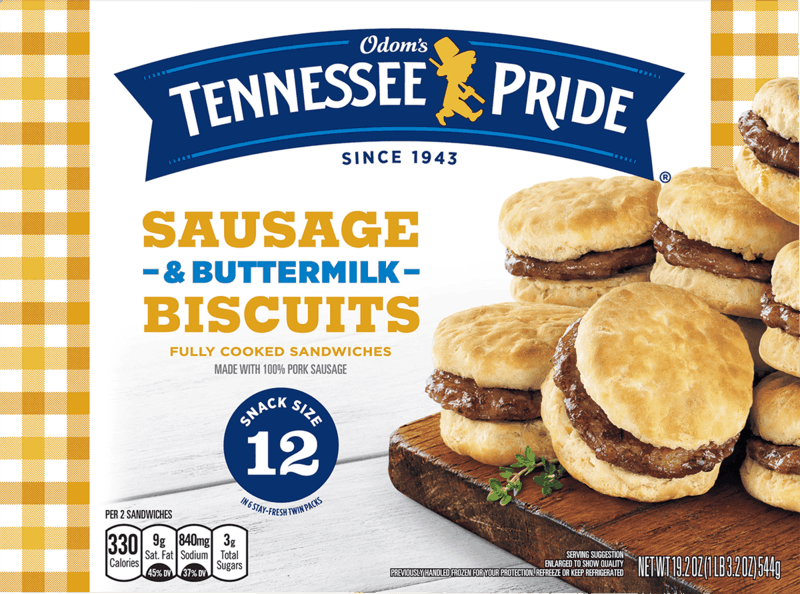 $0.75 for Odom's Tennessee Pride&reg; Sausage & Buttermilk Biscuits. Offer available at Walmart.