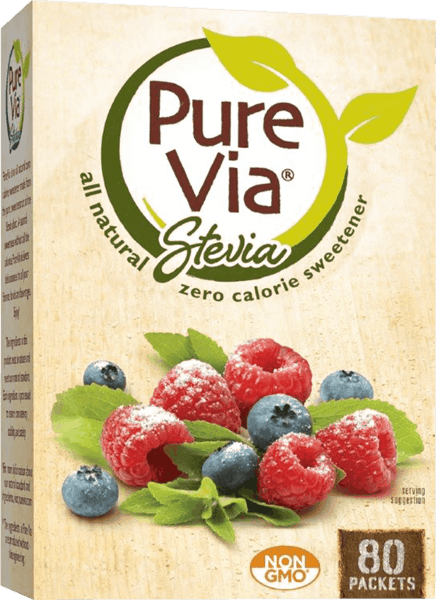 $0.75 for Pure Via® Stevia Zero Calorie Sweetener. Offer available at multiple stores.