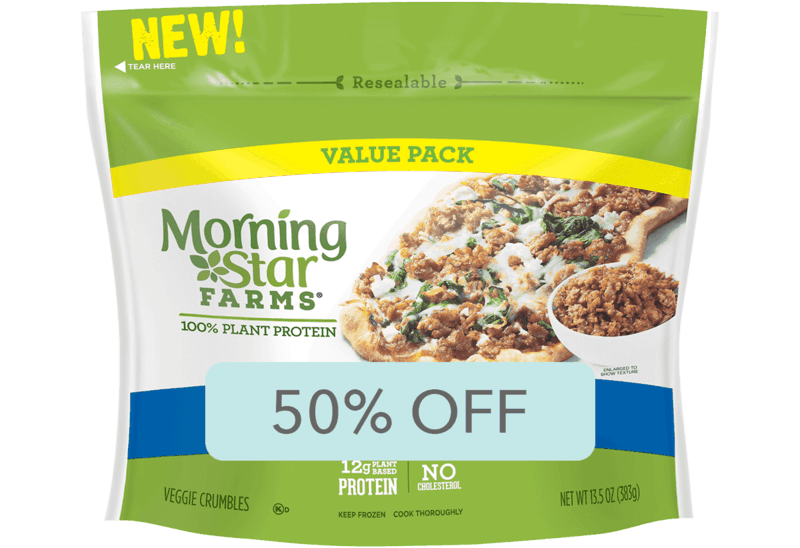 $2.50 for Morning Star Farms® Italian Sausage Style Crumbles™. Offer available at Walmart.