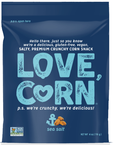 $1.00 for Love Corn® Premium Crunchy Corn. Offer available at multiple stores.