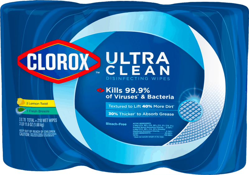 $2.50 for Clorox™ Ultra Clean Disinfecting Wipes. Offer available at multiple stores.