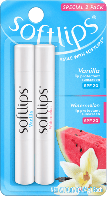 $1.00 for Softlips Lip Balm Watermelon & Vanilla Special 2-Pack. Offer available at Walmart.