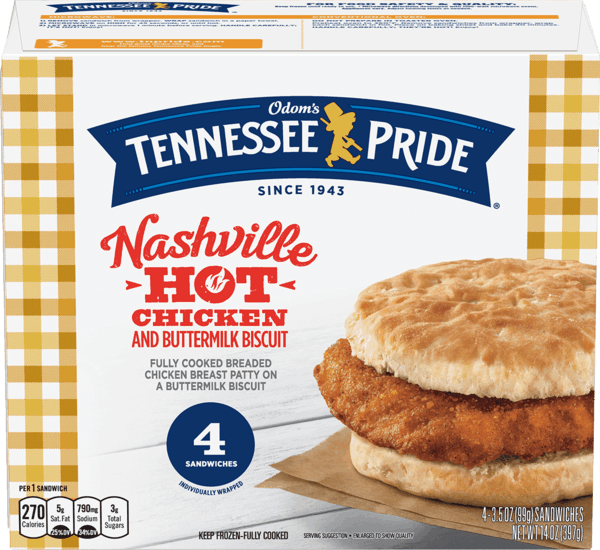 $1.00 for Odom's Tennessee Pride® Nashville Hot Breakfast Sandwiches. Offer available at Walmart.