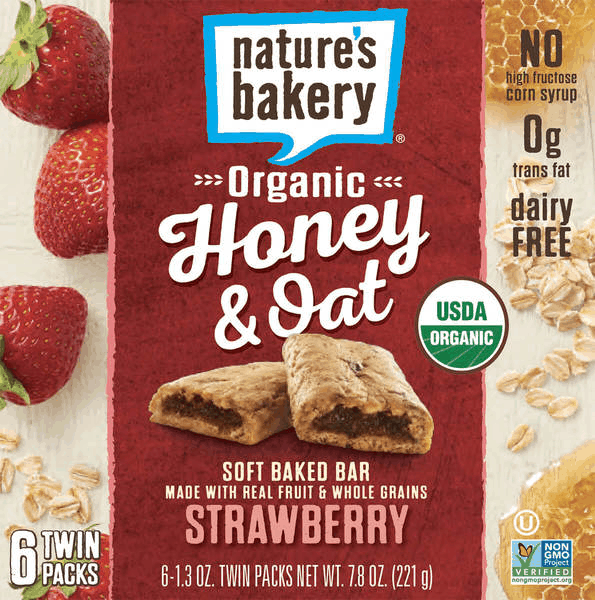 $1.00 for Nature's Bakery® Organic Honey & Oat Bars. Offer available at Walmart.