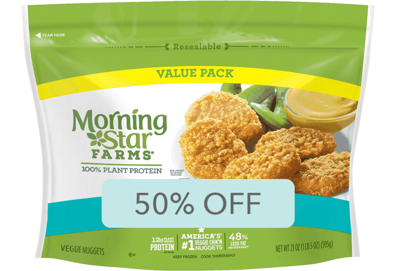 $3.25 for Morning Star Farms® Chik'n Nuggets. Offer available at Walmart.